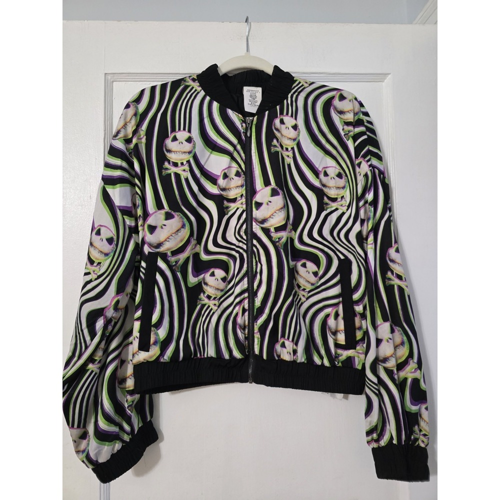 Disney Nightmare Before Christmas Jack Skellington Jacket Sz M Silky Lightweight